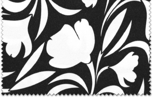 P200T Tulip Pattern PU Coated Polyester Fabric, Black