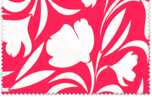 P200T Tulip Pattern PU Coated Polyester Fabric, Fushsia