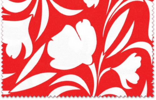 P200T Tulip Pattern PU Coated Polyester Fabric, Red