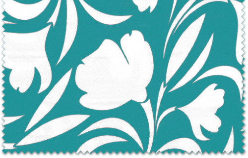 P200T Tulip Pattern PU Coated Polyester Fabric, Teal