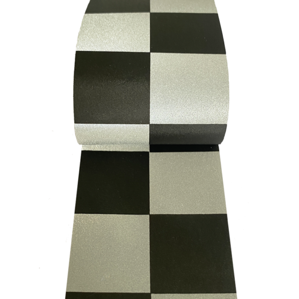 HT6002 Reflective Tape, Black Chequered, Heat Applied Henderson Textiles